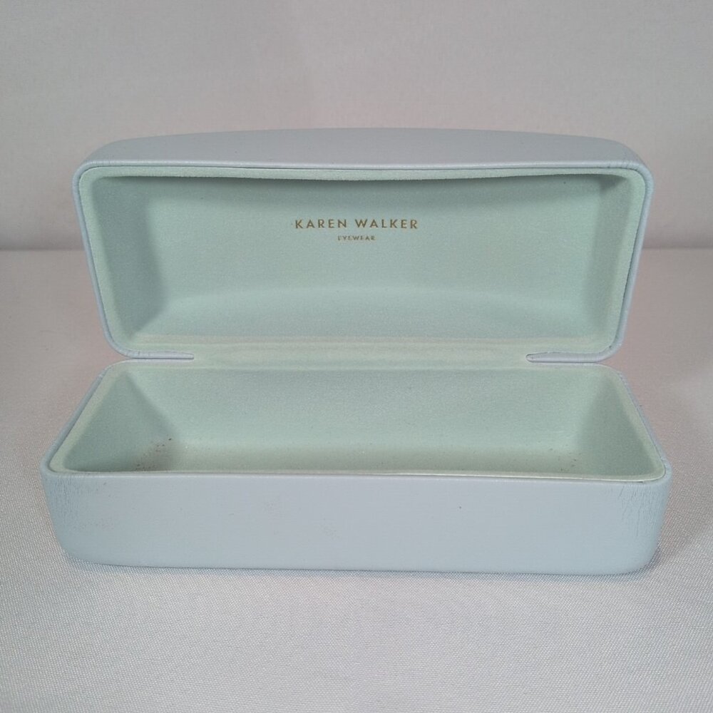 Karen Walker Eyewear Glasses Sunglasses Light Blue Faux Leather Hard Case Only